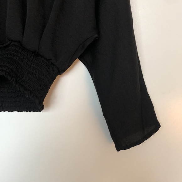 Faux-wrap satin black crop top 3 for $15 - Picture 4 of 4